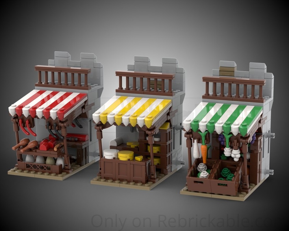 LEGO MOC-249119 Modular Castle Market Stands Set 2 - Marktstände Set 2 ...