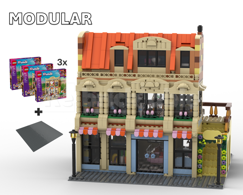 LEGO MOC Modular grocery store and restaurant by brickholmbuilds ...