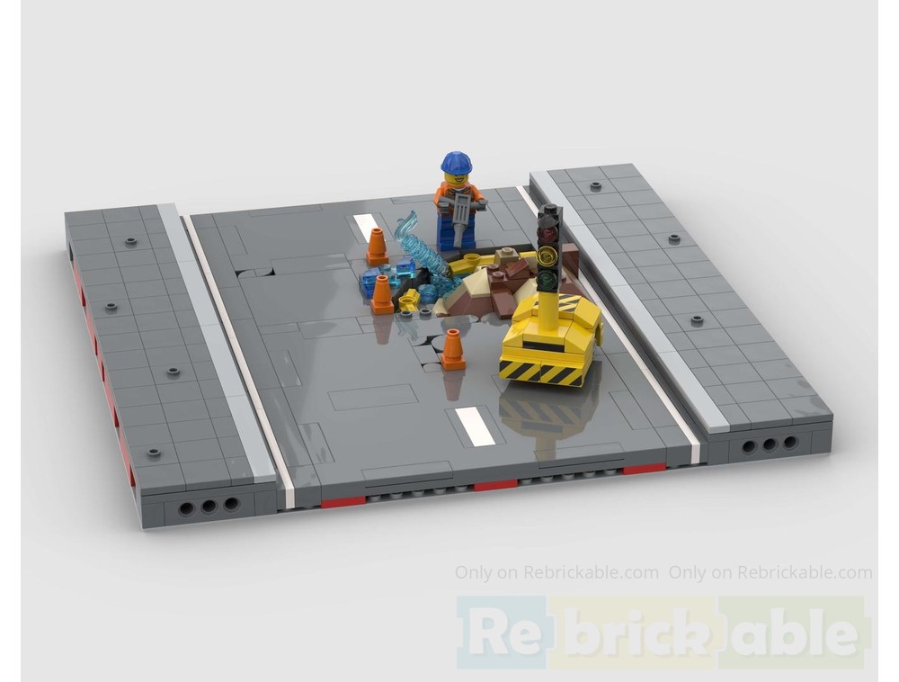 LEGO MOC-250108 MILS Road Plate with Roadworks by brickmanspark ...