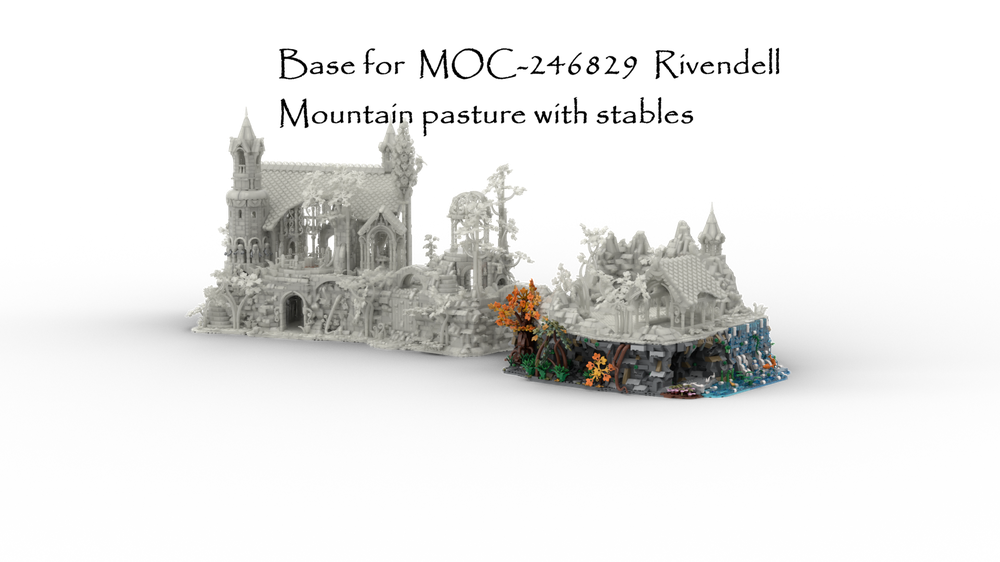 LEGO MOC-250150 Base for MOC-246829 Rivendell Mountain pasture with ...