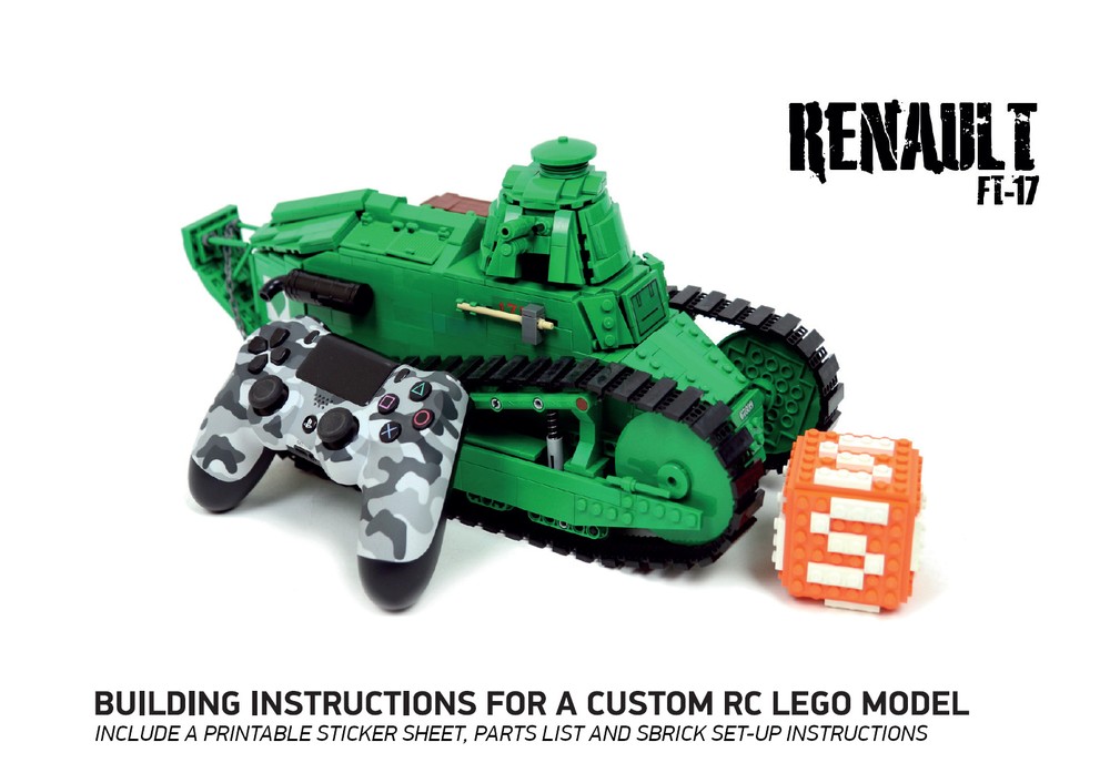 MOC Military Weapon Building Blocks Set - FT17 Tank, Rifle, Mortar, Motorcycle - Compatible With Lego