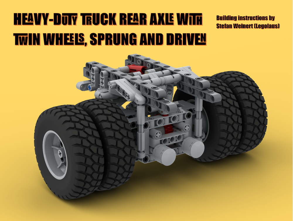 LEGO MOC-250491 Heavy-Duty Rear Axle with Twin Wheels, sprung and ...