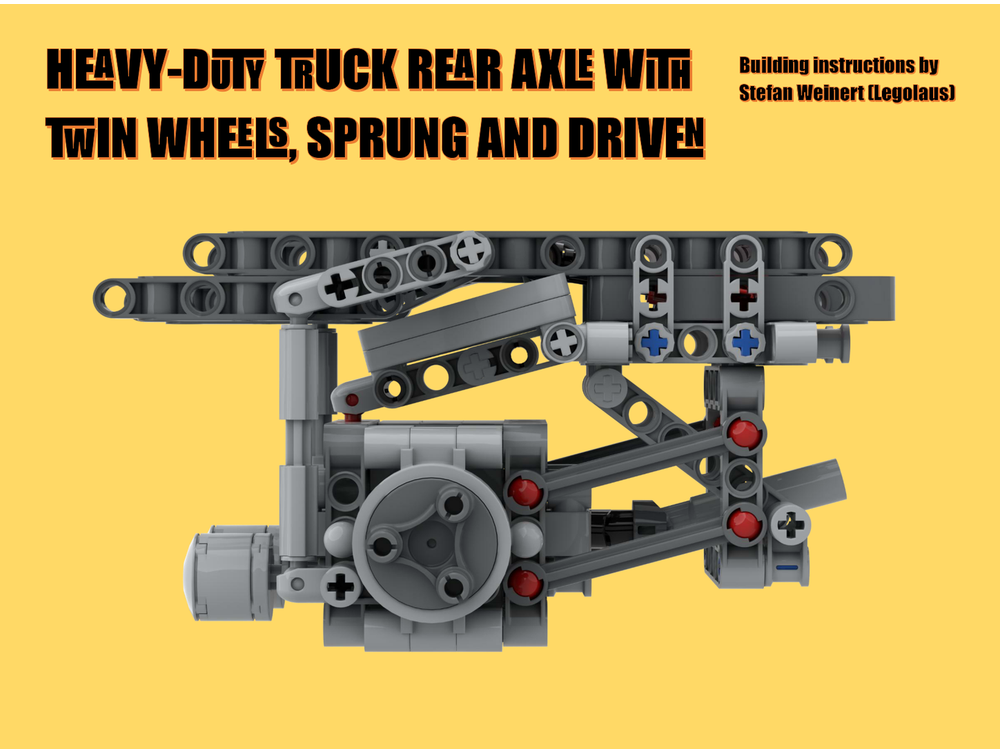 LEGO MOC-250491 Heavy-Duty Rear Axle with Twin Wheels, sprung and ...