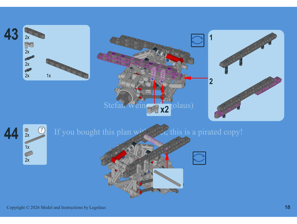 LEGO MOC-250491 Heavy-Duty Rear Axle with Twin Wheels, sprung and ...
