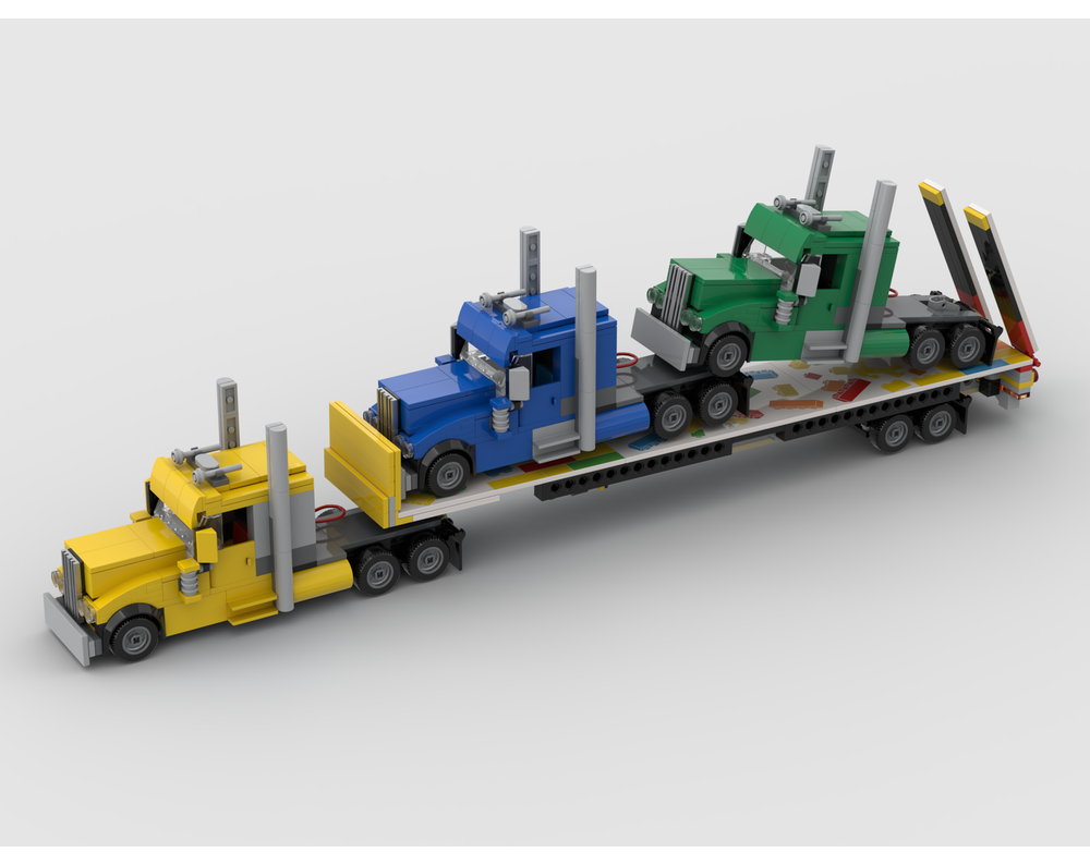 LEGO MOC Peterbilt Big Rig Tractor with Flatbed Trailer by Rhinorick ...