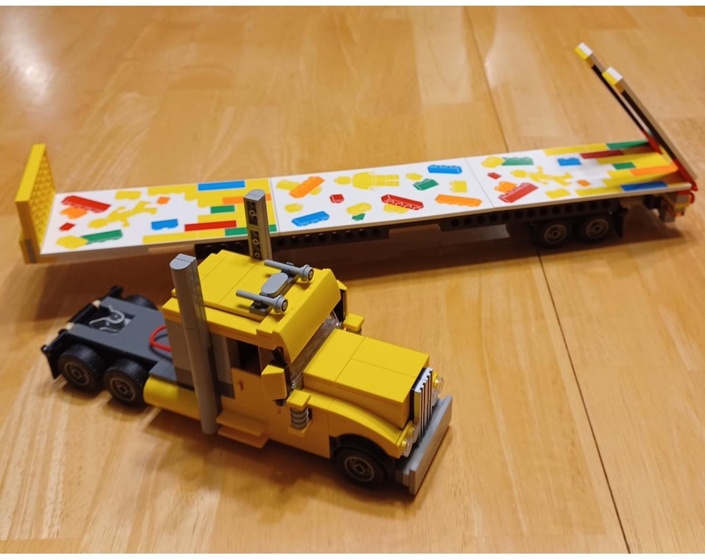 LEGO MOC Peterbilt Big Rig Tractor with Flatbed Trailer by Rhinorick ...