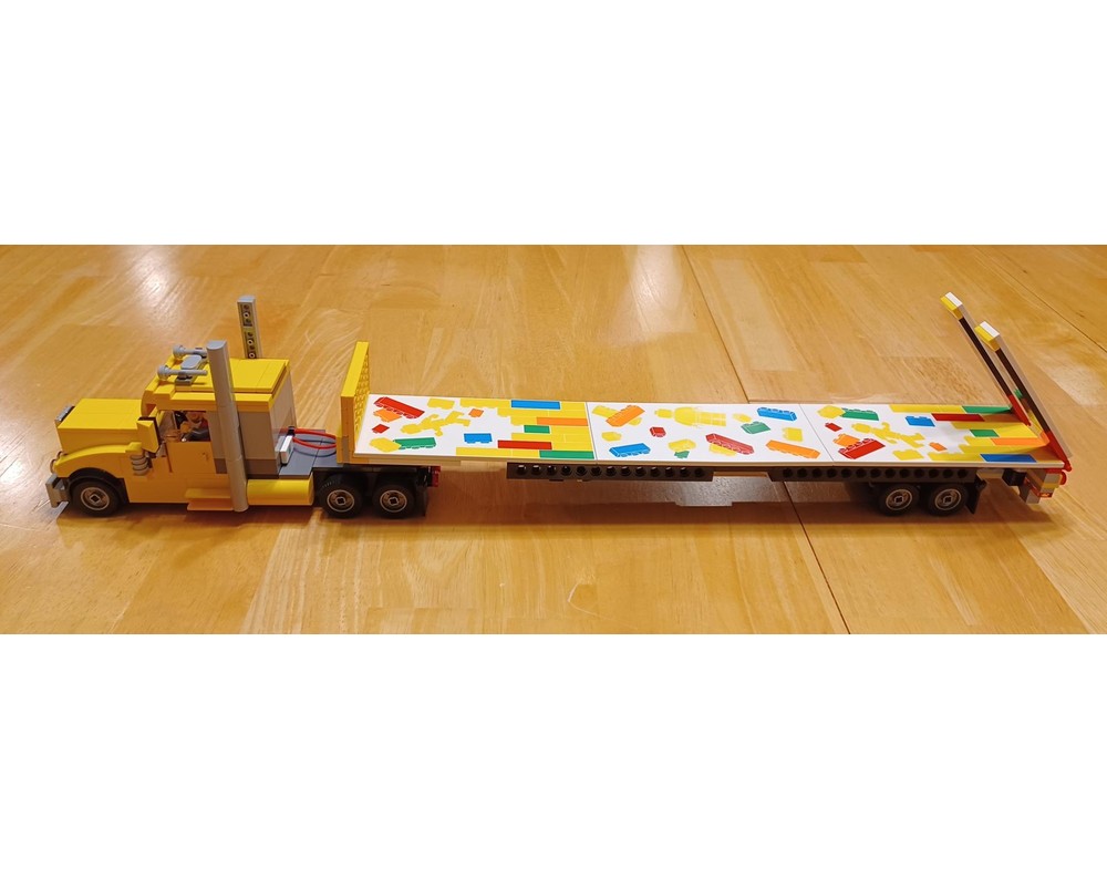 LEGO MOC Peterbilt Big Rig Tractor with Flatbed Trailer by Rhinorick ...