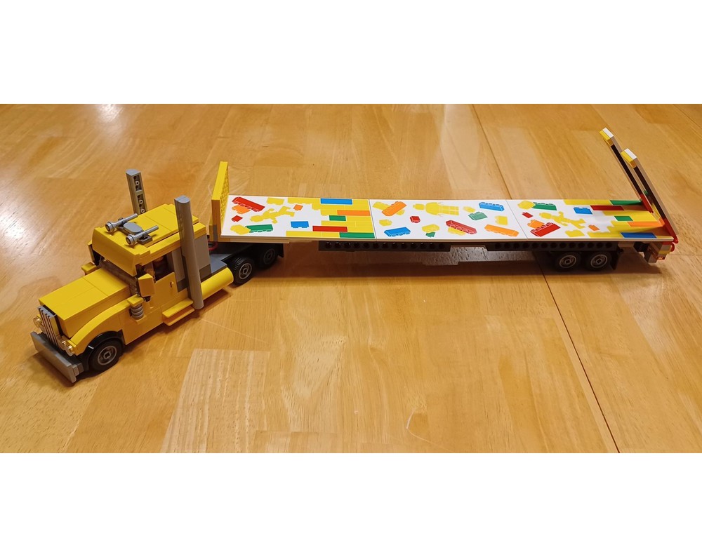 LEGO MOC-251645 Peterbilt Big Rig Tractor with Flatbed Trailer by ...