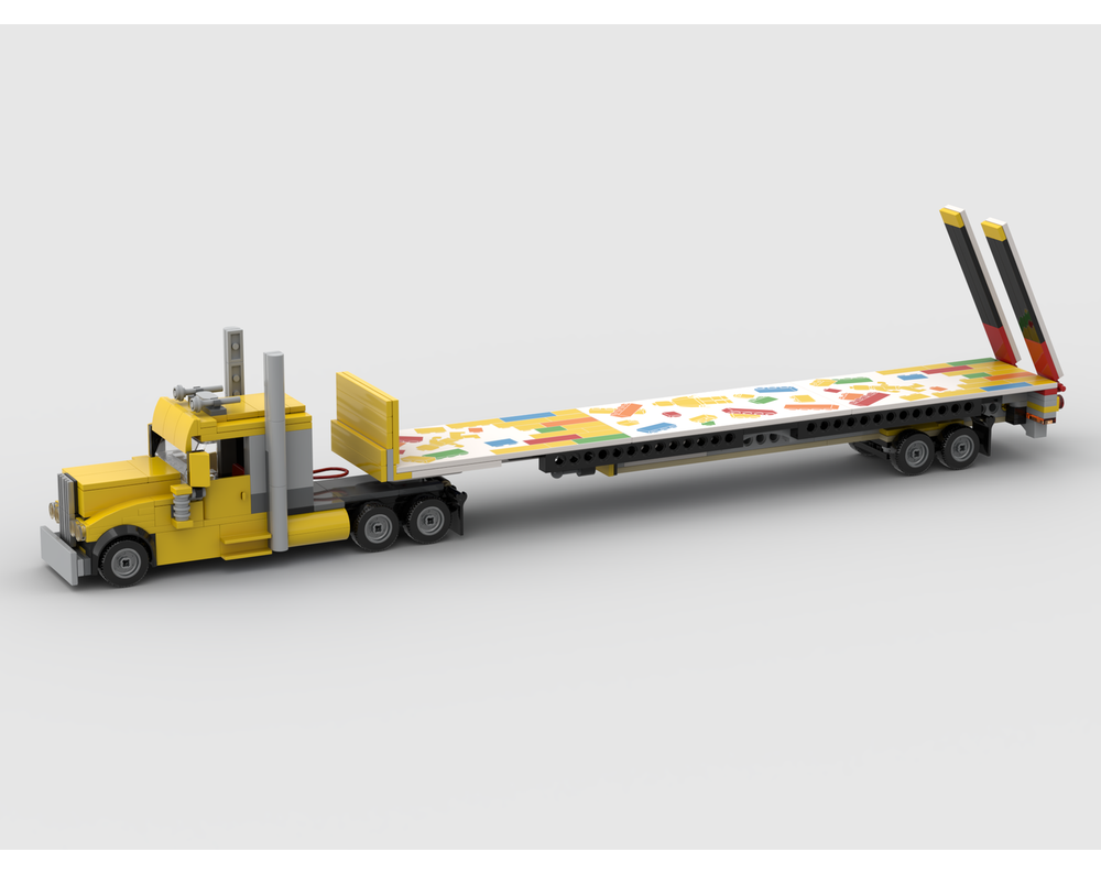 LEGO MOC-251645 Peterbilt Big Rig Tractor with Flatbed Trailer by ...
