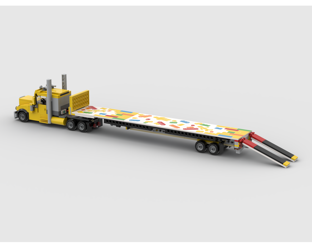 LEGO MOC-251645 Peterbilt Big Rig Tractor with Flatbed Trailer by ...