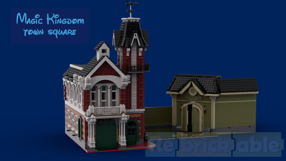 メルヘン　ページ LEGO MOC-251980 Magic Kingdom Firehouse & Car Barn by WDWBricks