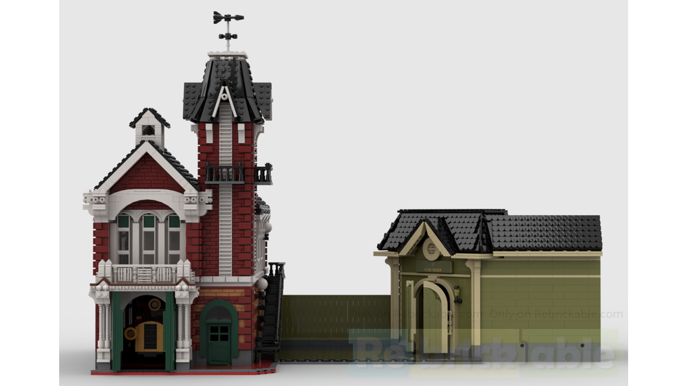 LEGO MOC-251980 Magic Kingdom Firehouse & Car Barn by WDWBricks