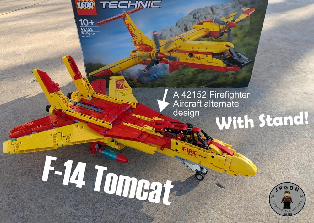 LEGO MOC-252172 F-14 Tomcat with stand (42152 Firefigther Airplane