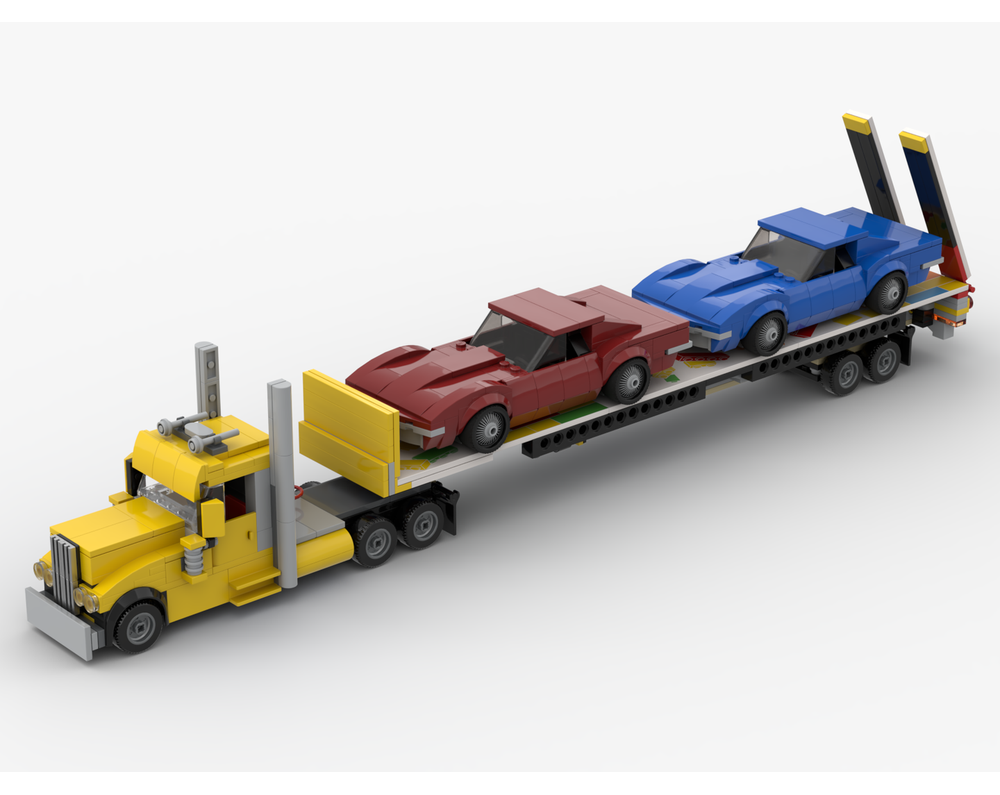 LEGO MOC Peterbilt Big Rig Tractor with No Sleeper and with Flatbed ...