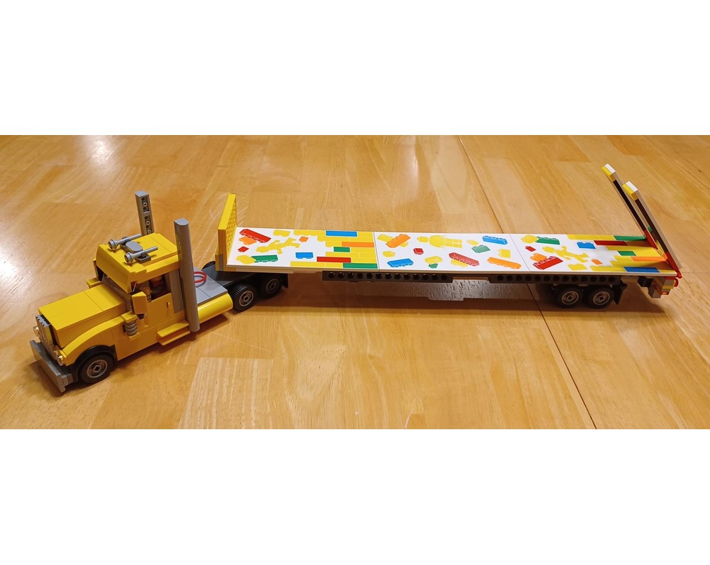 LEGO MOC Peterbilt Big Rig Tractor with No Sleeper and with Flatbed ...