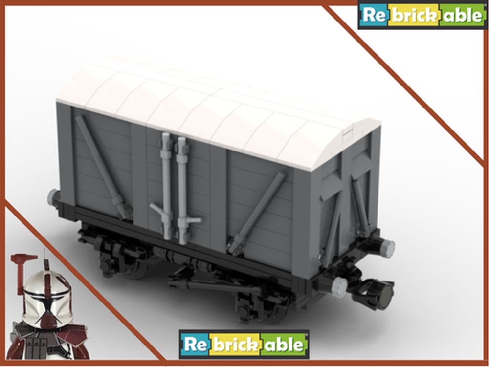 LEGO MOC-253488 (V2) (Dk Gray White Roof) Vented Boxcar 7wide (old ...