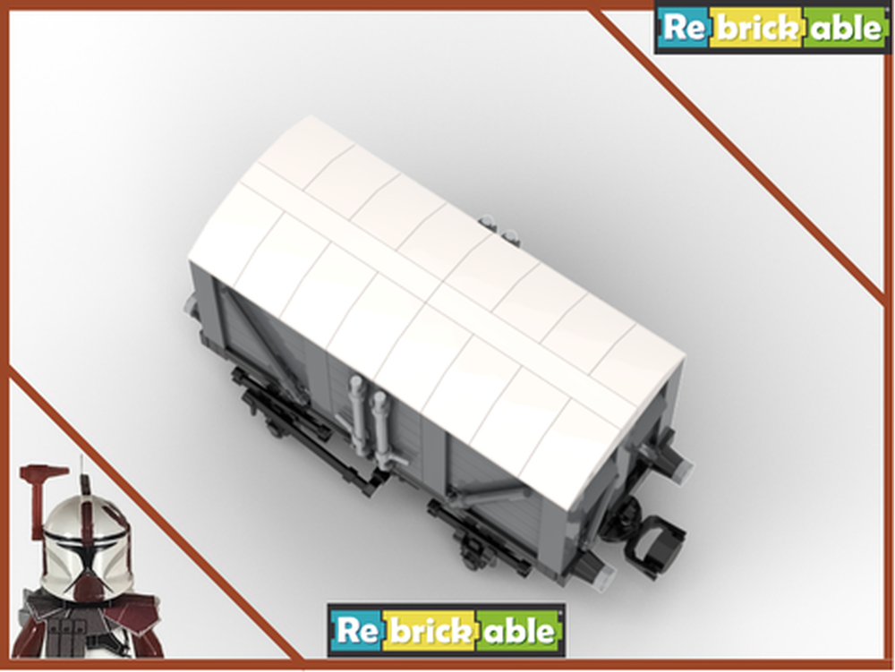 LEGO MOC-253488 (V2) (Dk Gray White Roof) Vented Boxcar 7wide (old ...