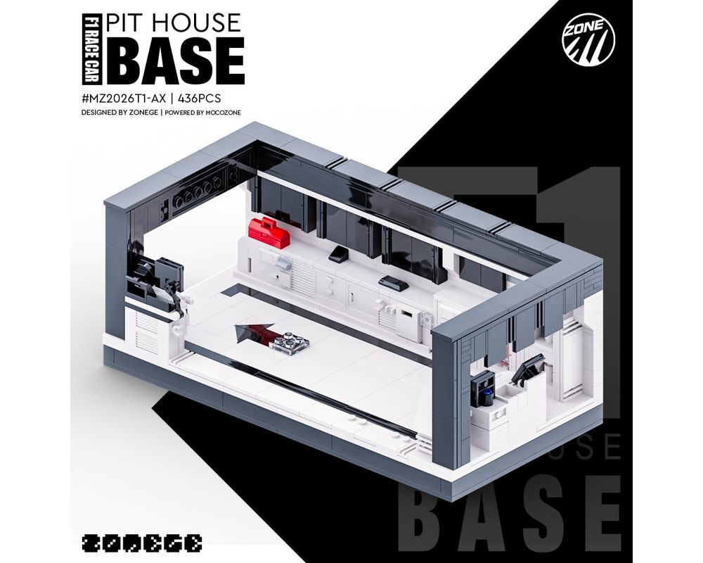 LEGO MOC-253500 77252 F1 Pit House Show Base by mocozone | Rebrickable ...
