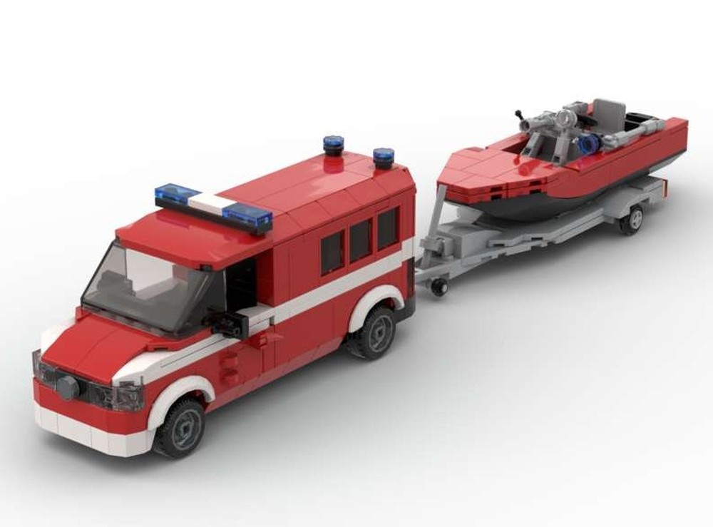 LEGO MOC-253777 Wasserrettungsfahrzeug mit Boot Feuerwehr / Water ...