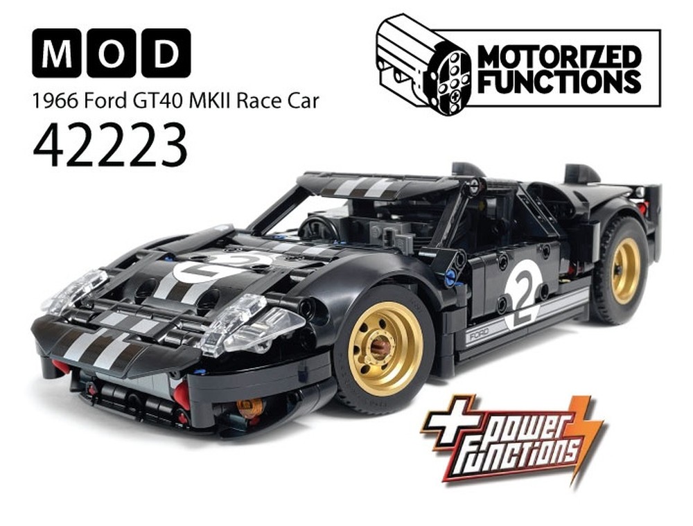 LEGO MOC-254082 42223 1966 Ford GT40 MKII Race Car RC MOD for