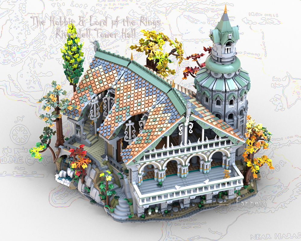 LEGO MOC-254135 Rivendell Tower Hall by Fanpeixi | Rebrickable