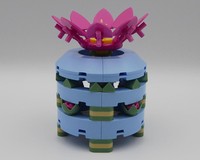Pink Flower Box with Lid Made Using Cactus 11509