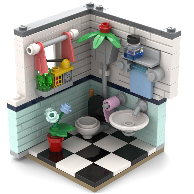 LEGO MOC-256828 Habitat - The Bathroom by Ptchnk | Rebrickable - Build ...