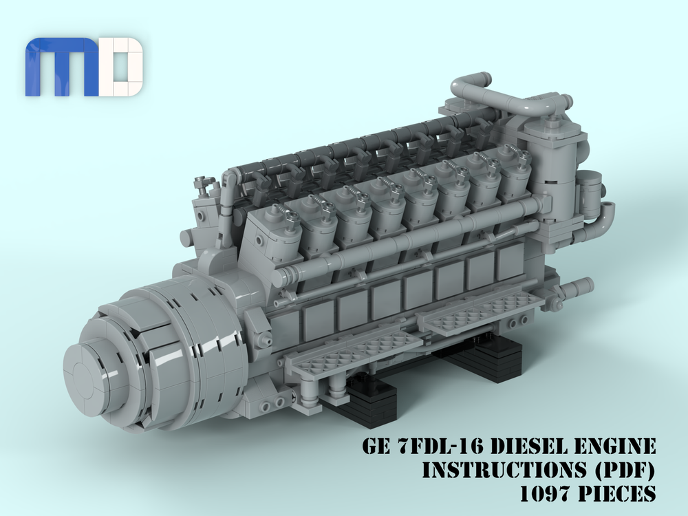 LEGO MOC-256843 GE 7FDL-16 Diesel Engine MOC by MDesigns | Rebrickable ...