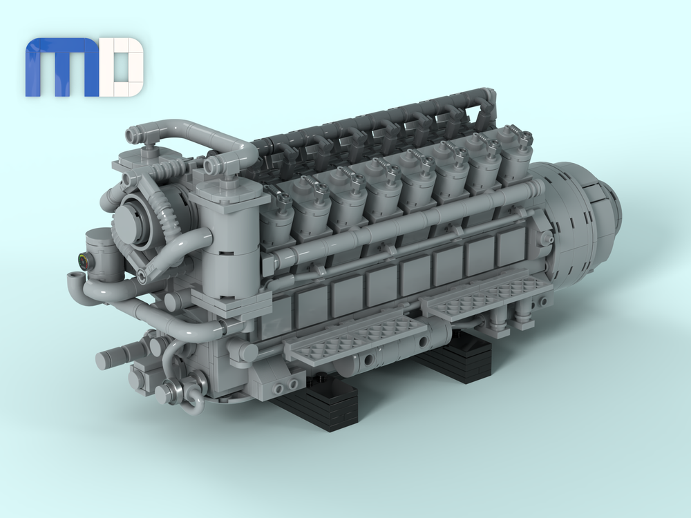 LEGO MOC-256843 GE 7FDL-16 Diesel Engine MOC by MDesigns | Rebrickable ...