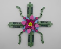 Pink Flower and Trailing Vines Medallion from Flowering Cactus 11509