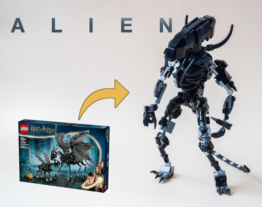 LEGO MOC-258604 Alien Xenomorph - Alt build 76458 Thestral Family