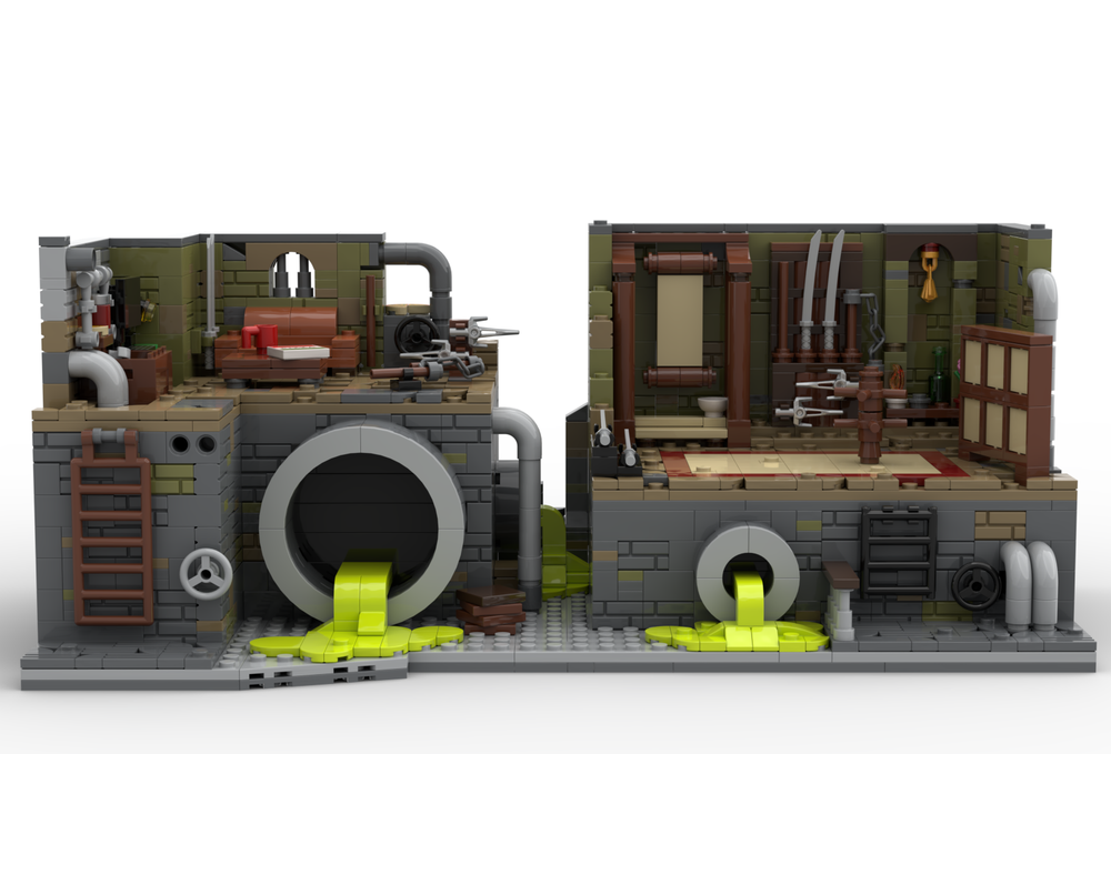 LEGO MOC-258699 TMNT Master Splinters Sewer Dojo Diorama -Sewer Lair ...