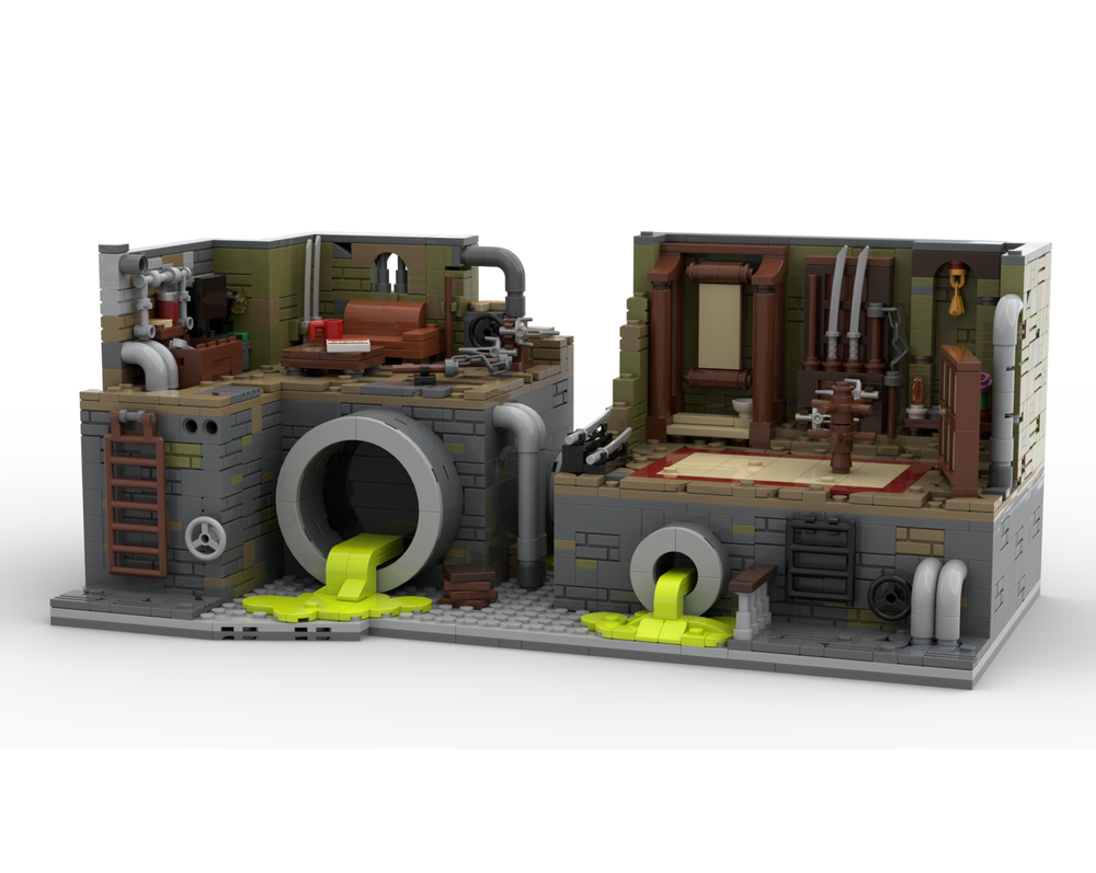 LEGO MOC-258699 TMNT Master Splinters Sewer Dojo Diorama -Sewer Lair ...