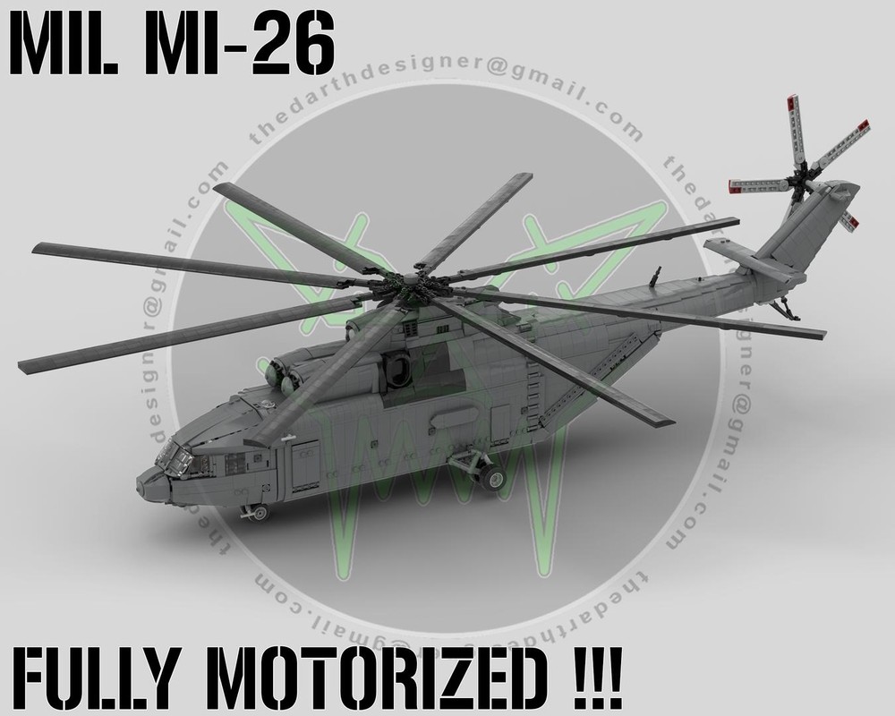 LEGO MOC-259238 Mil MI-26 Cargo Helicopter - 1:35 Scale (FULLY