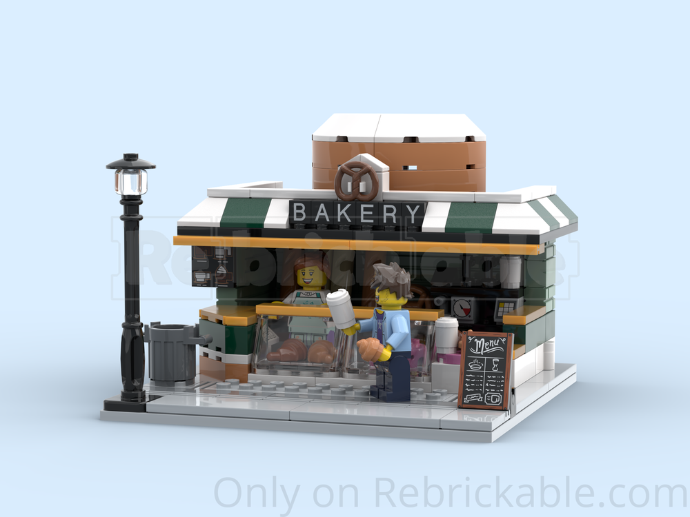 LEGO MOC-259655 City bread and coffee corner shop by Pixelated