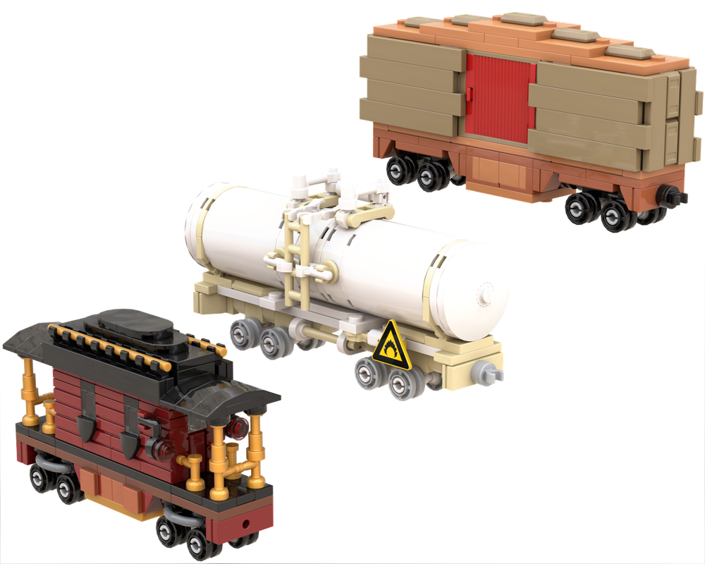 LEGO MOC-259859 3-wide tanker, boxcar, and caboose by Thomus_Bean ...