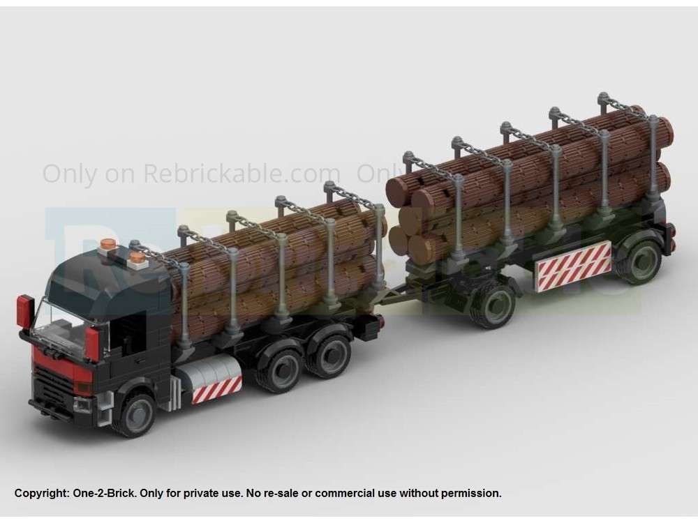LEGO MOC-259947 Logging Truck with Trailer by ONE-2-BRICK | Rebrickable ...