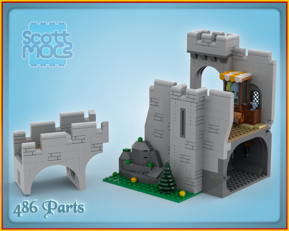 LEGO MOC-260694 Lion Knights' Bridge Castle Add-on - 10305