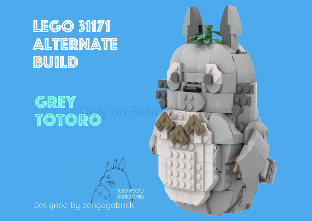 LEGO MOC-261735 31171 Grey Totoro by zengogobrick | Rebrickable