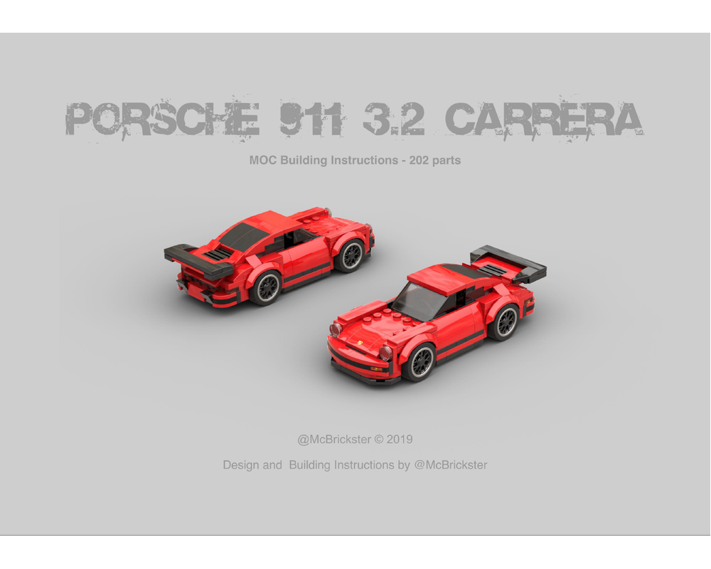 Eigenbau Porsche 911 RSR PDF MOC Bauanleitung aus Lego ® Steinen 8 Stud Wide  