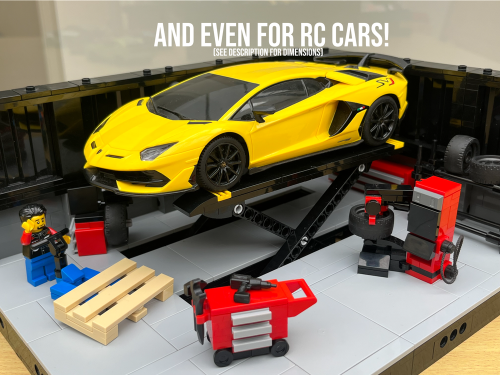 LEGO MOC-262343 Speed Champions Garage [Working Car Lift +