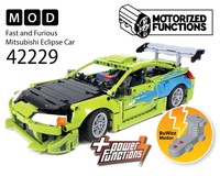42229 Fast and Furious Mitsubishi Eclipse Car RC MOD for Power Function & BuWizz Mortors