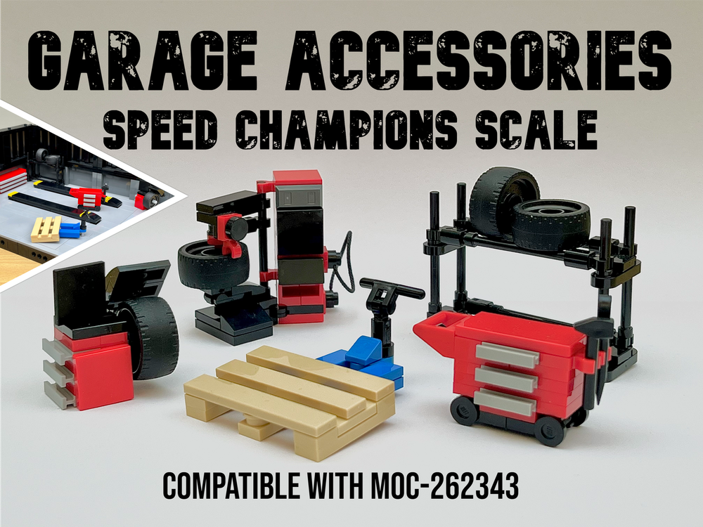 レコ　ガレージキット LEGO MOC-263256 [FREE] Garage Accessories [Speed Champions Scale