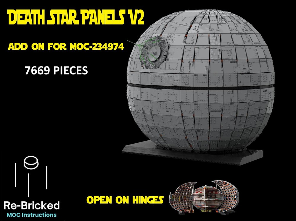 LEGO MOC-264675 Death Star Panels V2 add on for MOC-234974 by re