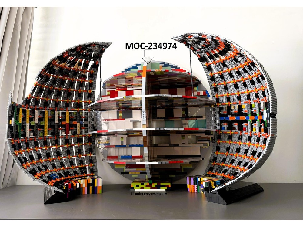 LEGO MOC-264783 Death Star Panels V3 add on for MOC-234974 by re