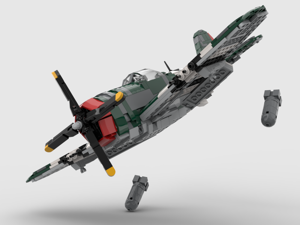 LEGO MOC-265055 P-47D Thunderbolt 1:35 scale model by Frog_builds