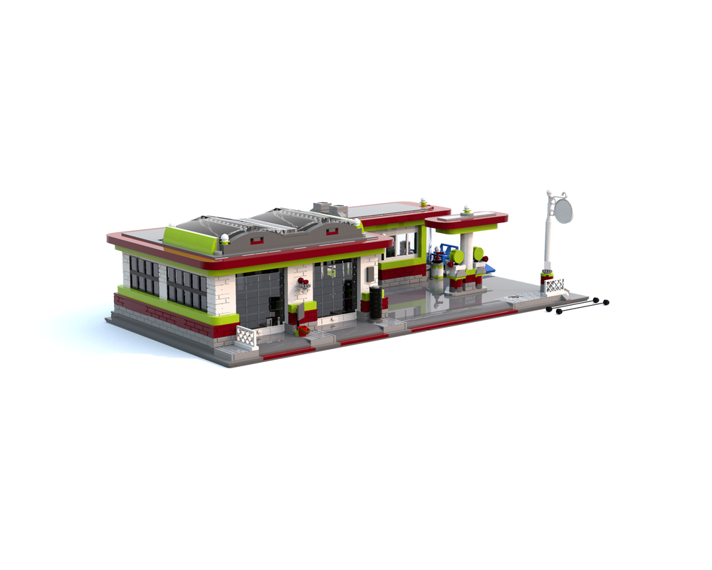 lego gas station modular