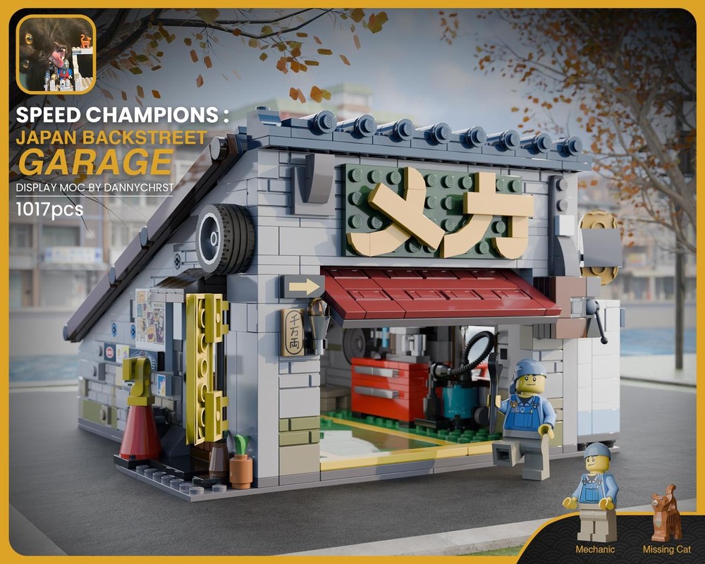 LEGO MOC-265598 JAPAN BACKSTREET GARAGE - SPEED CHAMPIONS DISPLAY