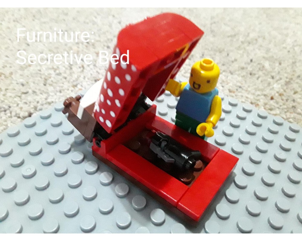 LEGO MOC Furniture Secretive Bed by Noob Builds Rebrickable Build
