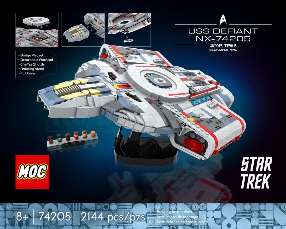 LEGO MOC-268565 Trek: U.S.S. Defiant NX-74205 with Stand by